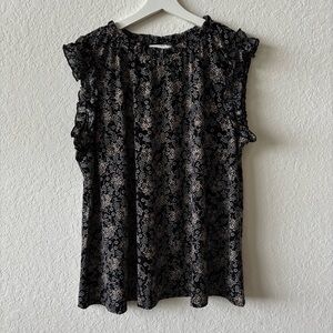 Notations Floral Black and White Women's Top size 1X NWT